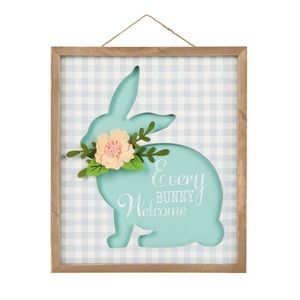 Wooden “Every Bunny Welcomed” Easter Sign Brand New
